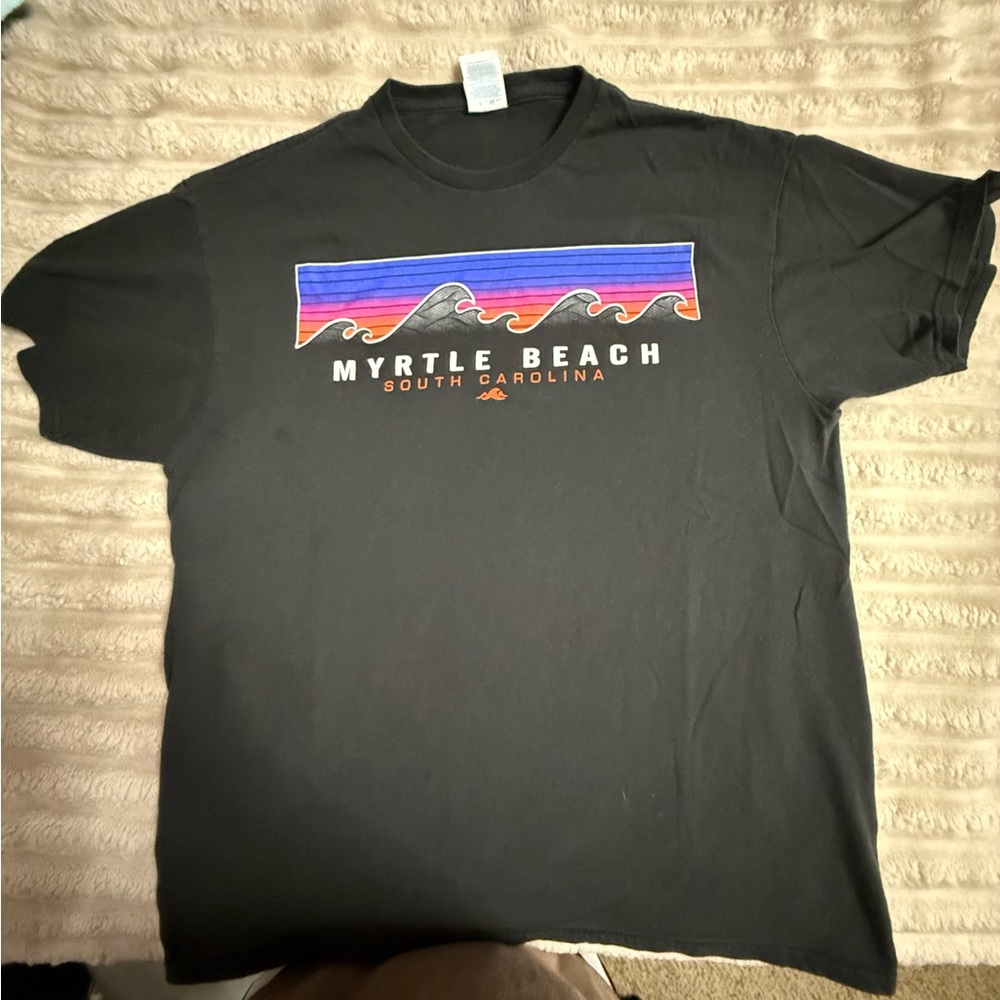 Delta Black Short Sleeve Tee with Mountain Graphic